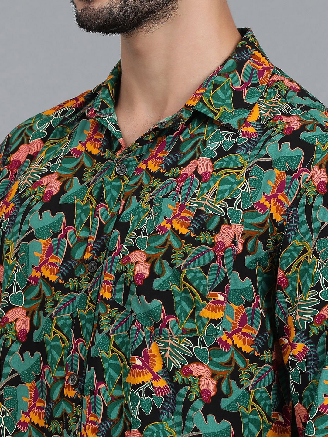 Kotty New Relaxed Fit Floral Printed Spread Collar Casual Shirt