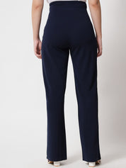 Kotty Women Pack Of 2 Relaxed Straight Leg High-Rise Easy Wash Parallel Trousers