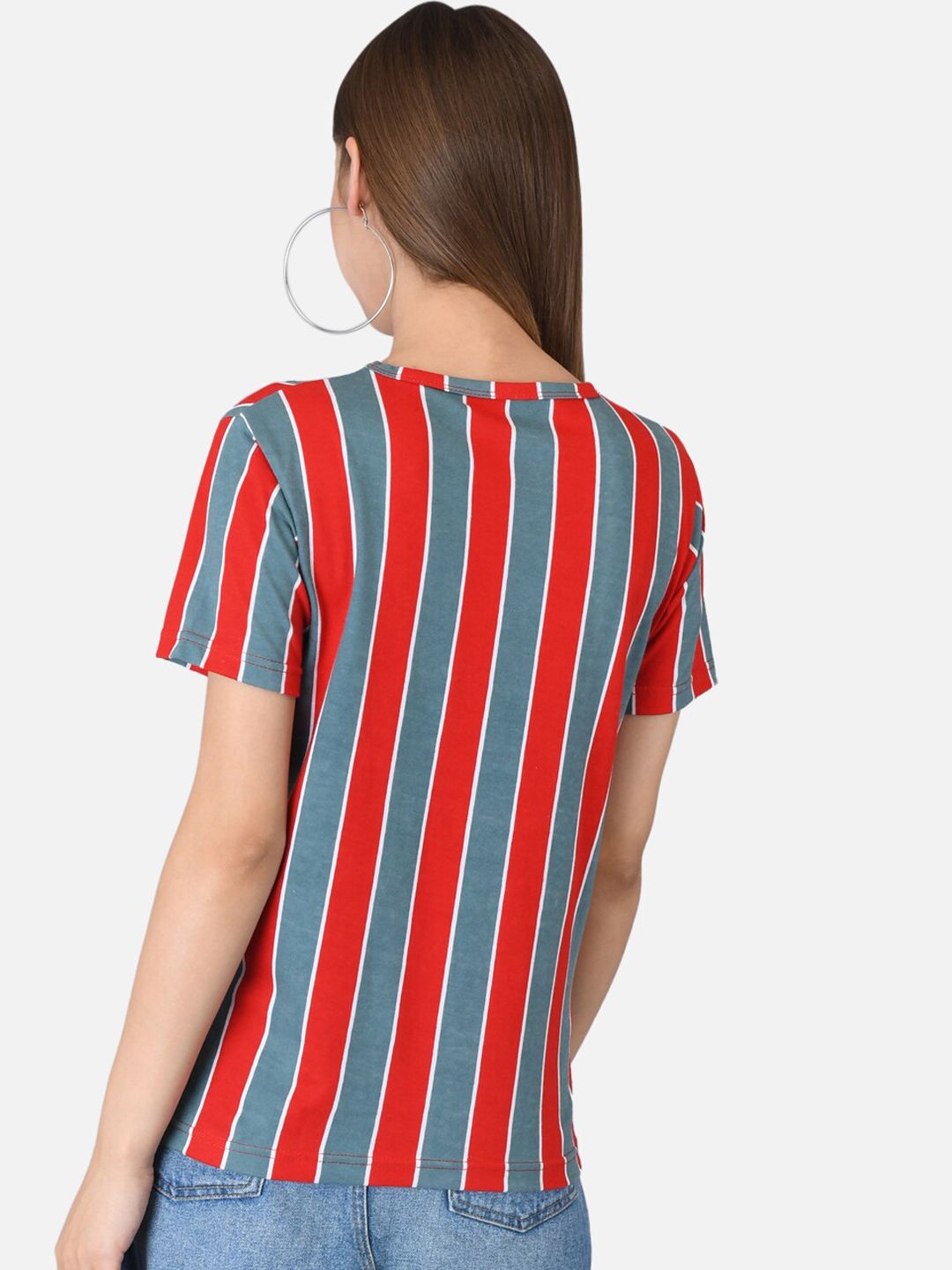 Kotty Women Pack of 2 Striped V-Neck T-shirts