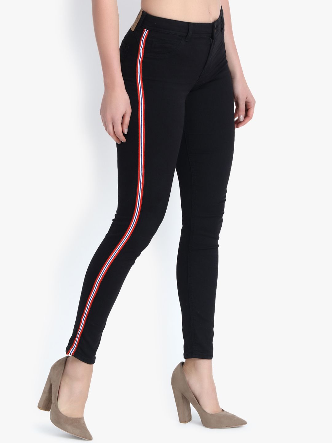 Kotty Women Black Skinny Fit High-Rise Clean Look Stretchable Jeans