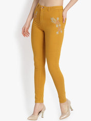 Kotty Women Yellow Skinny Fit High-Rise Clean Look Stretchable Jeans