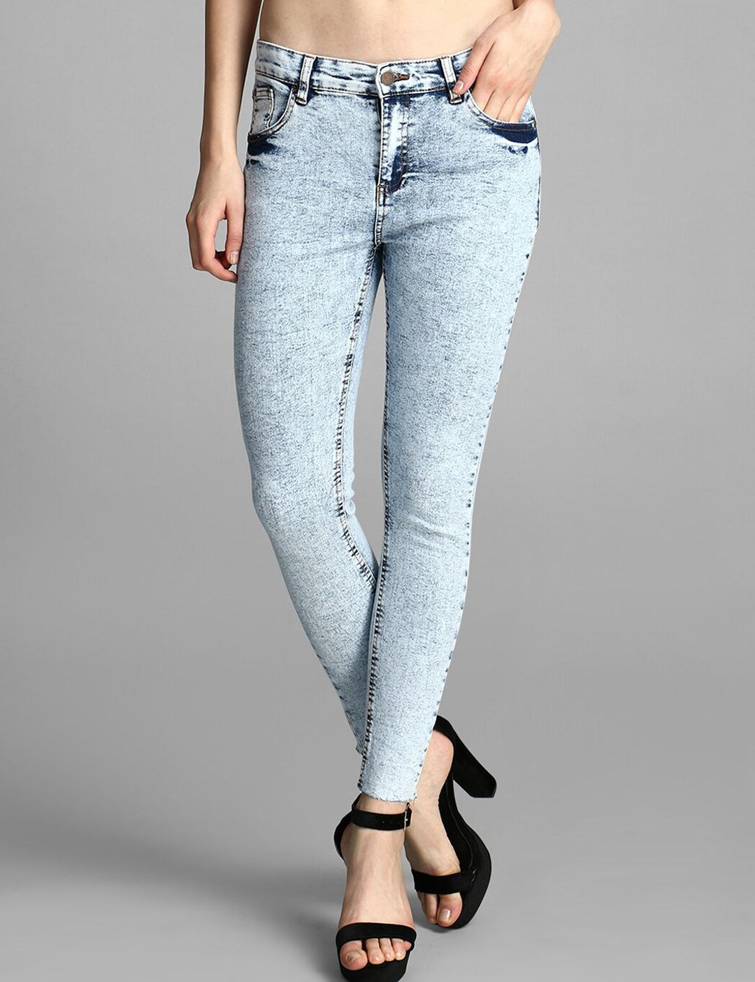 Kotty Women Blue Skinny Fit High-Rise Clean Look Jeans