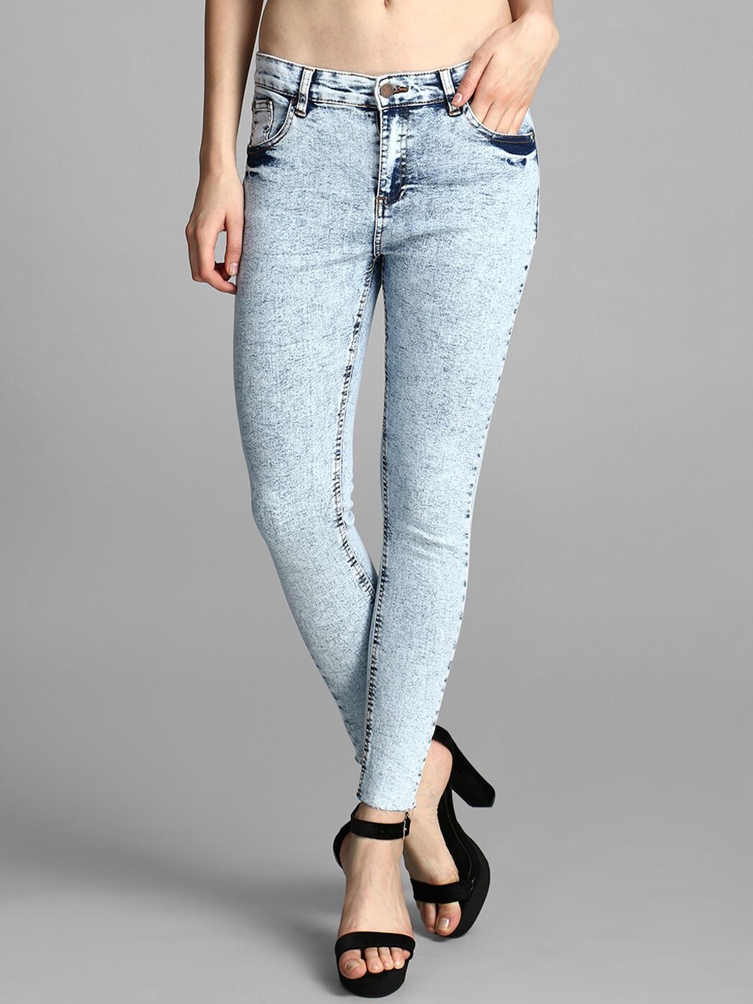 Kotty Women Blue Skinny Fit High-Rise Clean Look Jeans