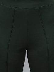 Kotty Women Green High-Rise Bootcut Trousers