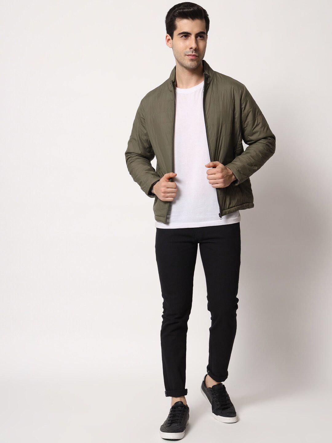 Kotty Men Olive Green Outdoor Padded Jacket