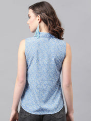 Kotty Blue Floral Printed Casual Shirt