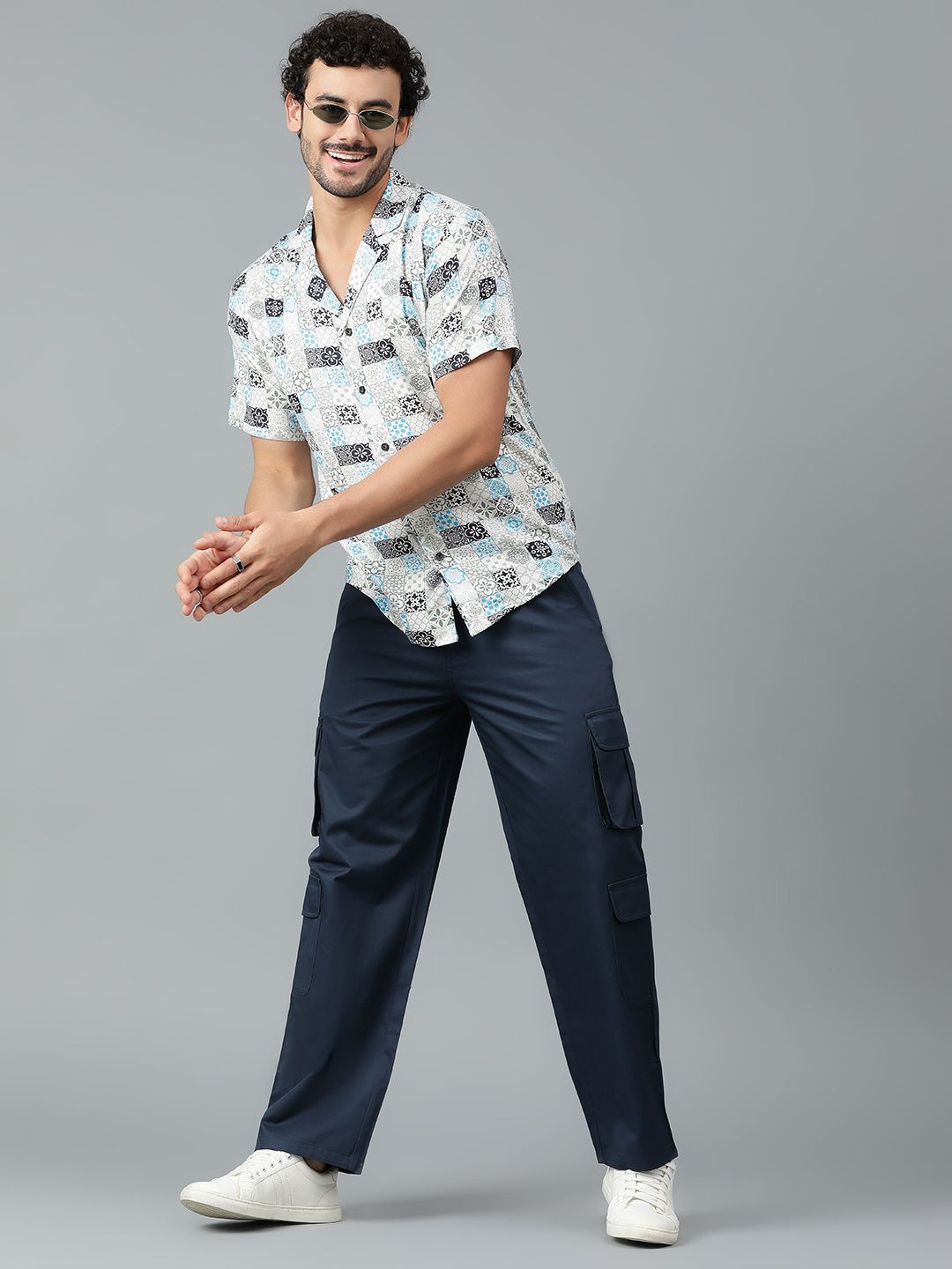 Kotty Men Cuban Collar Ethnic Motifs Printed Casual Shirt