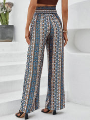 Kotty Women Blue Printed Relaxed High-Rise Easy Wash Trousers
