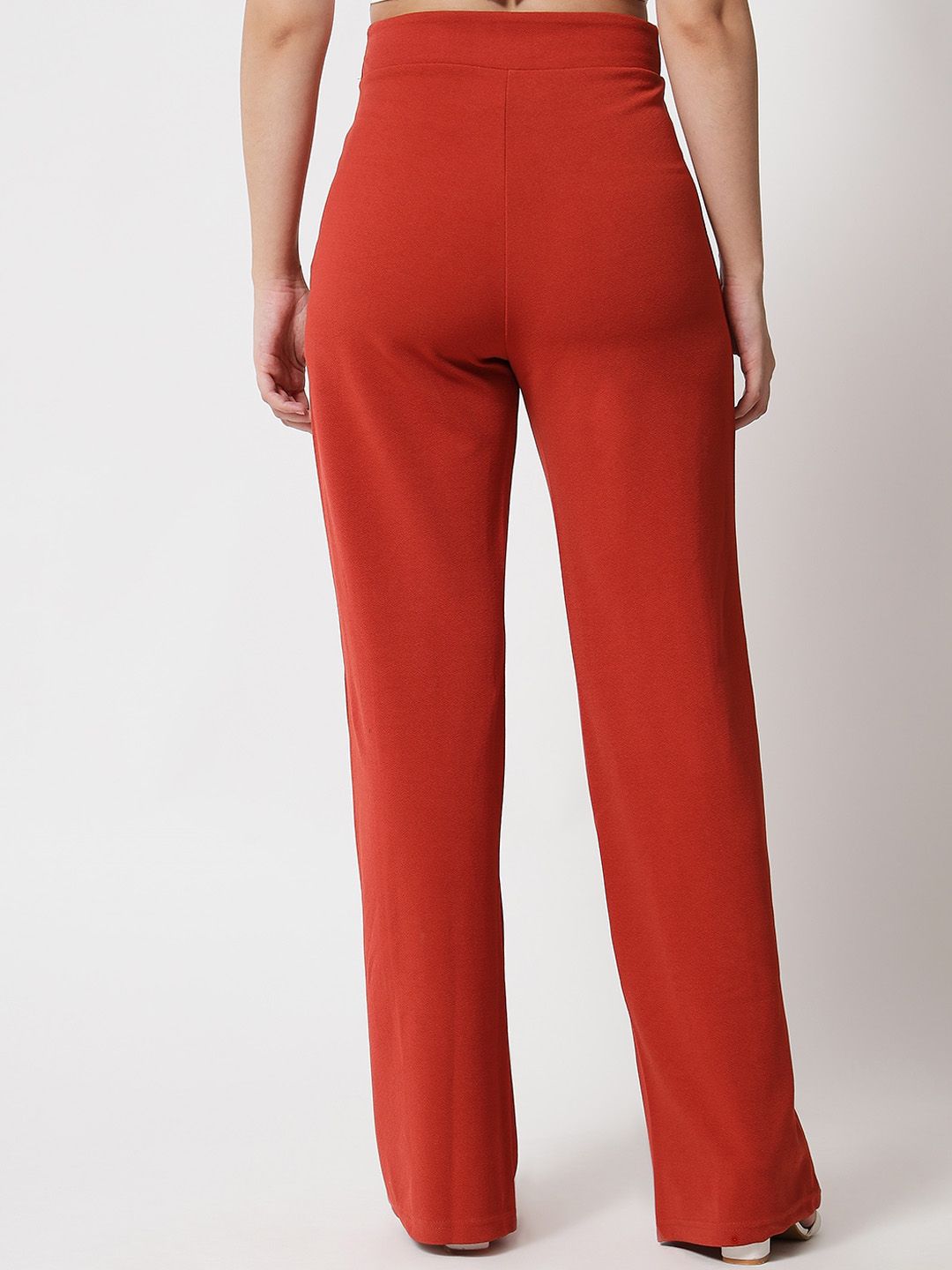 Kotty Women Pack Of 2 Relaxed Straight Leg High-Rise Easy Wash Parallel Trousers