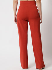 Kotty Women Pack Of 2 Relaxed Straight Leg High-Rise Easy Wash Parallel Trousers