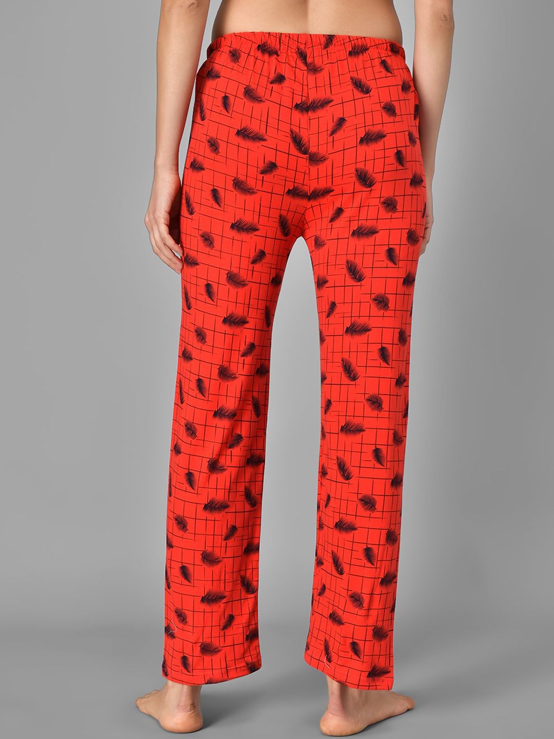 Kotty Women Red & Black Printed Night Suit