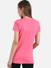 Kotty Women Pack of 2 Pink & Red Printed Round Neck T-shirts