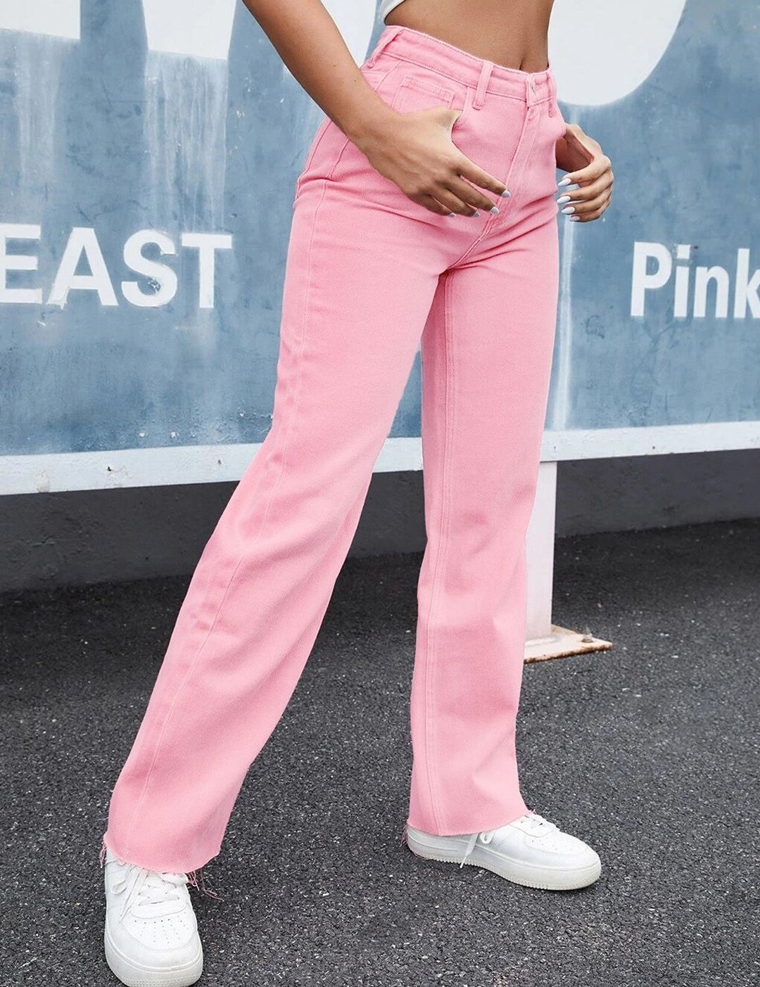 Kotty Women Pink Jean Straight Fit Stretchable Jeans