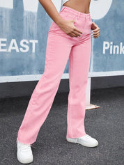 Kotty Women Pink Jean Straight Fit Stretchable Jeans