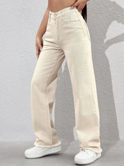 Kotty Women Straight Fit High-Rise Stretchable Jeans