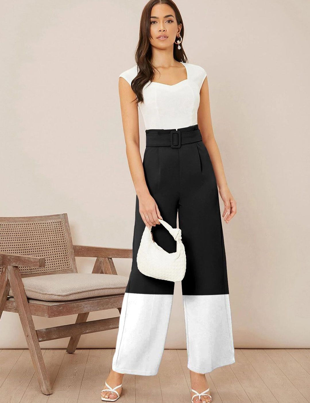 Kotty Women Solid Colourblocked High-Rise Easy Wash Trousers