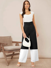 Kotty Women Solid Colourblocked High-Rise Easy Wash Trousers