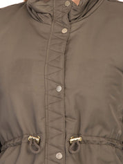 Kotty Women Brown Solid Insulator Longline Parka