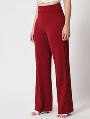 Kotty Women Pack Of 2 Relaxed Straight Leg High-Rise Easy Wash Parallel Trousers