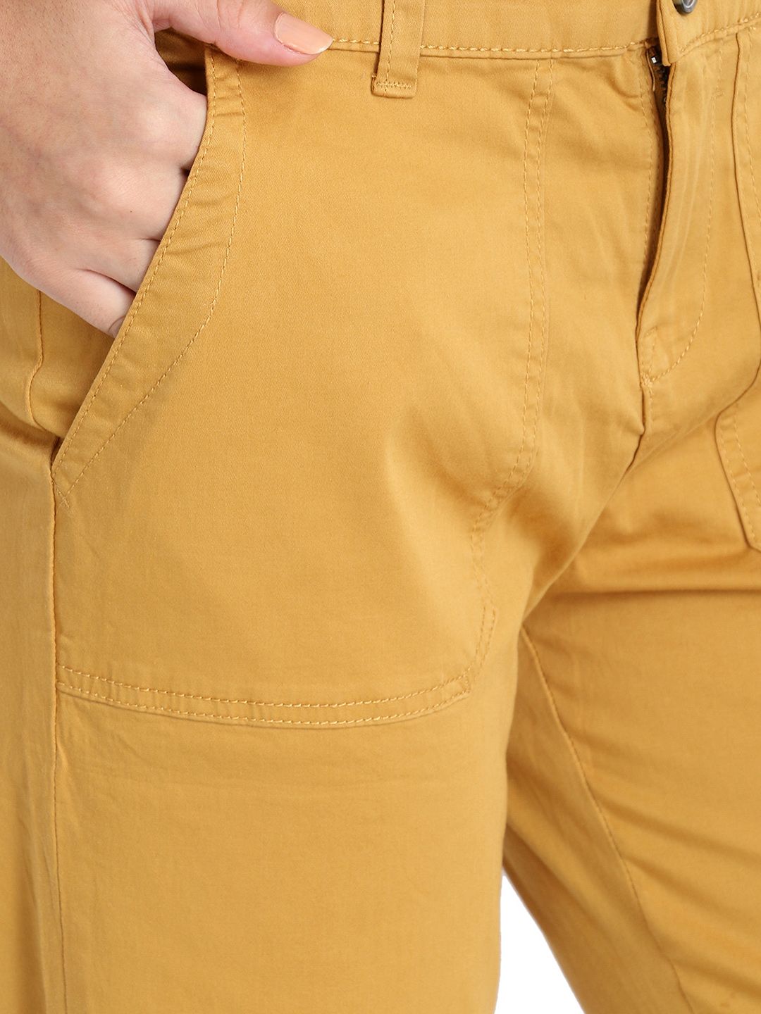 Kotty Women Yellow Flared Fit High-Rise Clean Look Stretchable Jeans