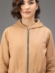 Kotty Women Beige Hooded Sweatshirt