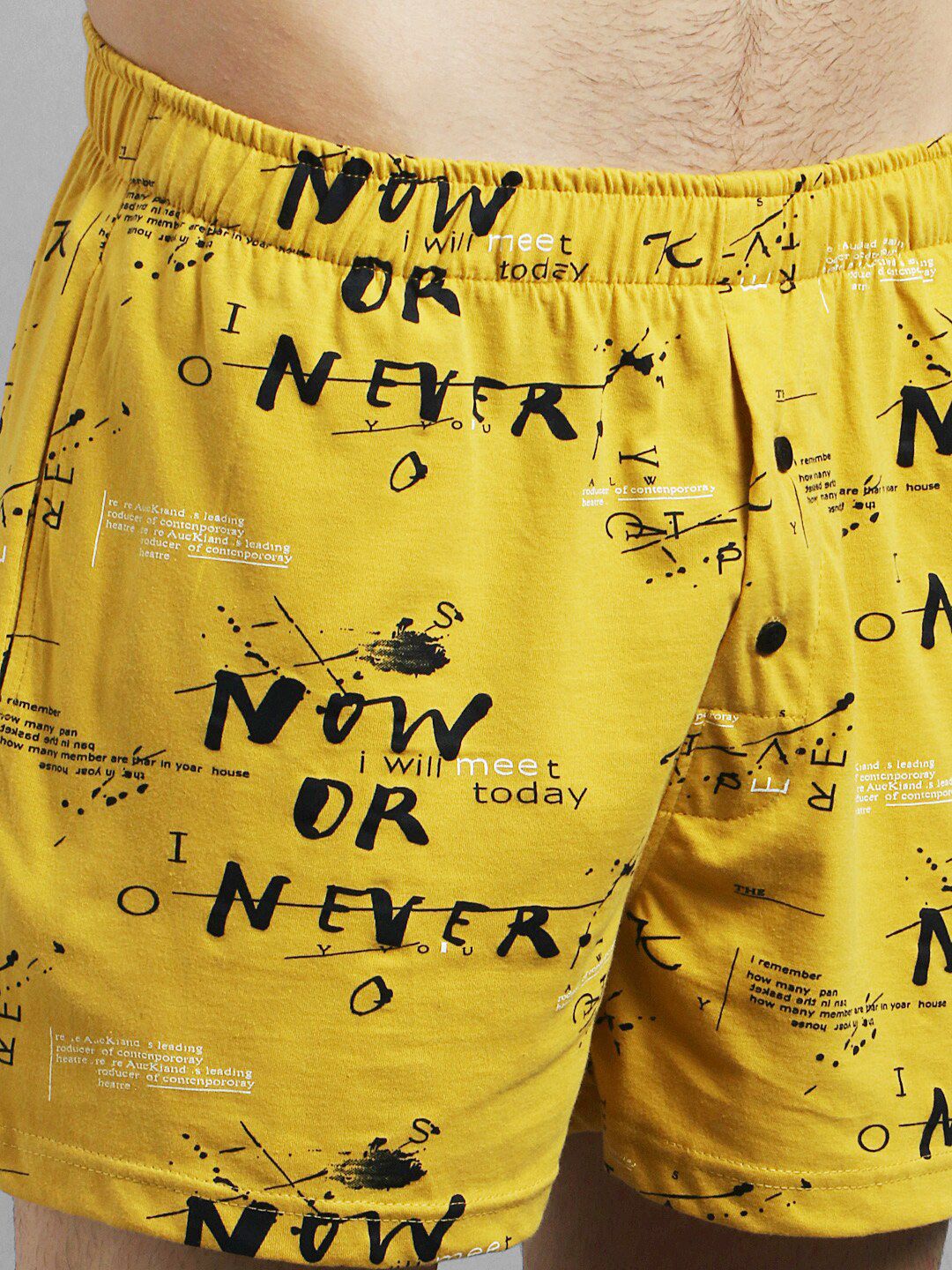 Kotty Men Yellow & Black Printed Boxers