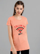 Kotty Typography Printed Scoop Neck Longline T-shirt
