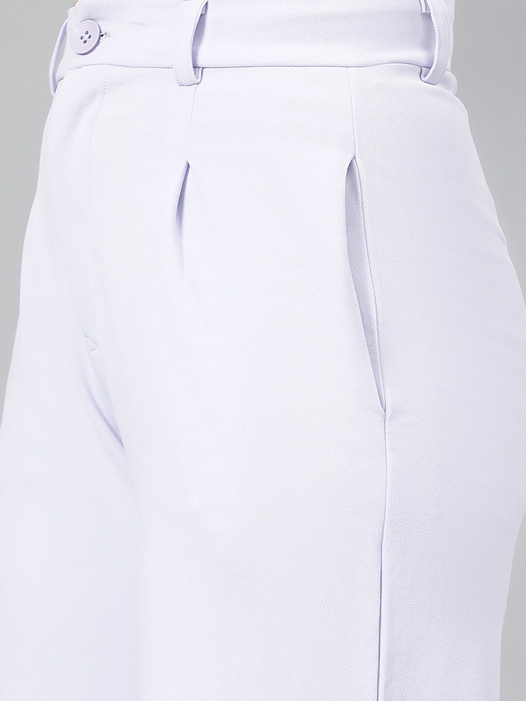 Kotty Women Purple Relaxed Straight Leg Fit High-Rise Easy Wash Parallel Trousers