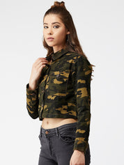 Kotty Women Multicoloured Camouflage Print Tailored Jacket