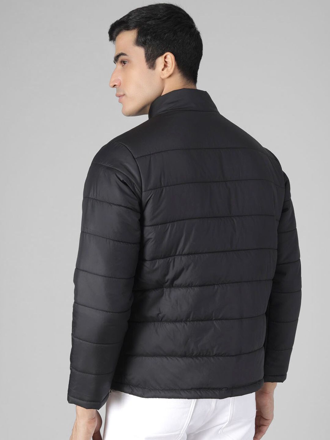 Kotty Men Black Solid Puffer Jacket