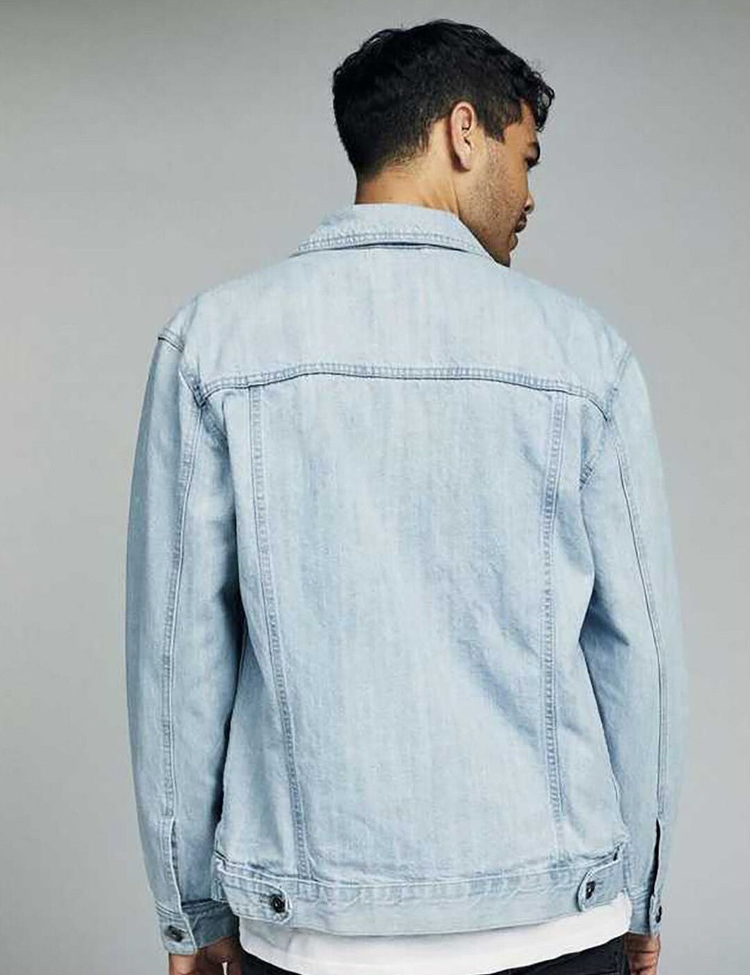 Kotty Blue Spread Collar Washed Denim Jacket