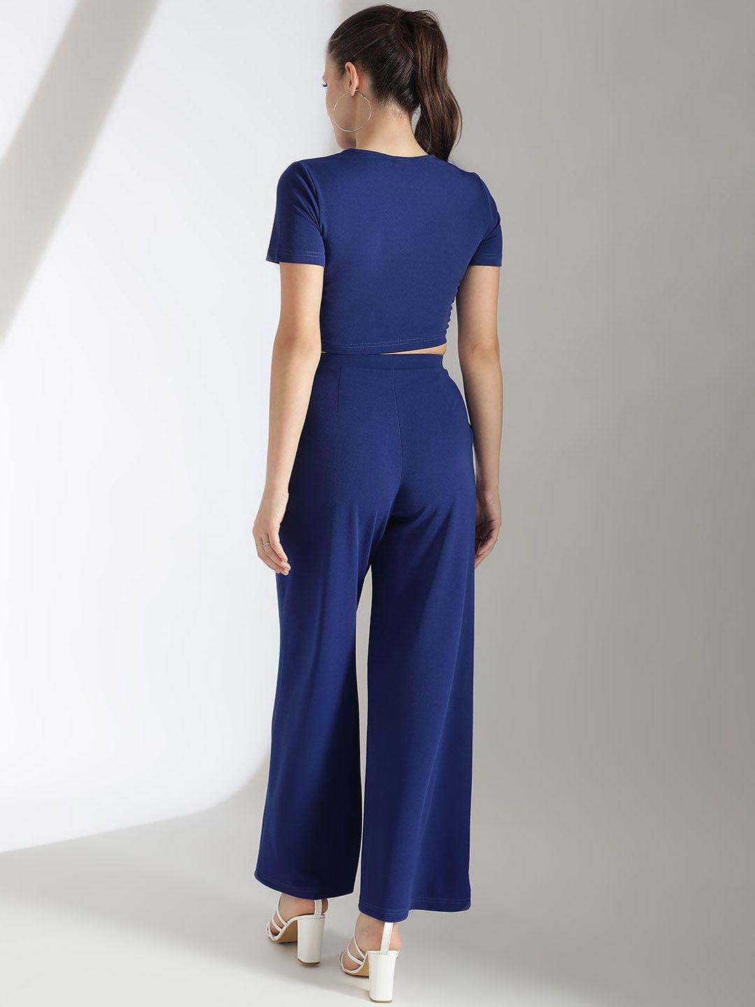 Kotty Blue Round Neck Top With Trouser  