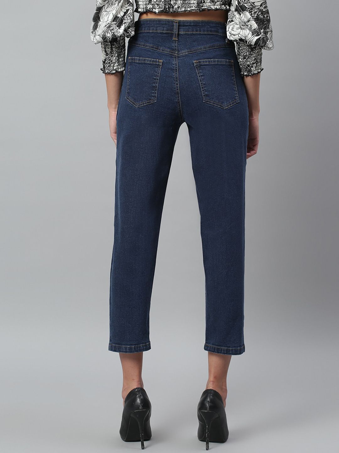 Kotty Women Blue Slim Fit High-Rise Clean Look Stretchable Jeans