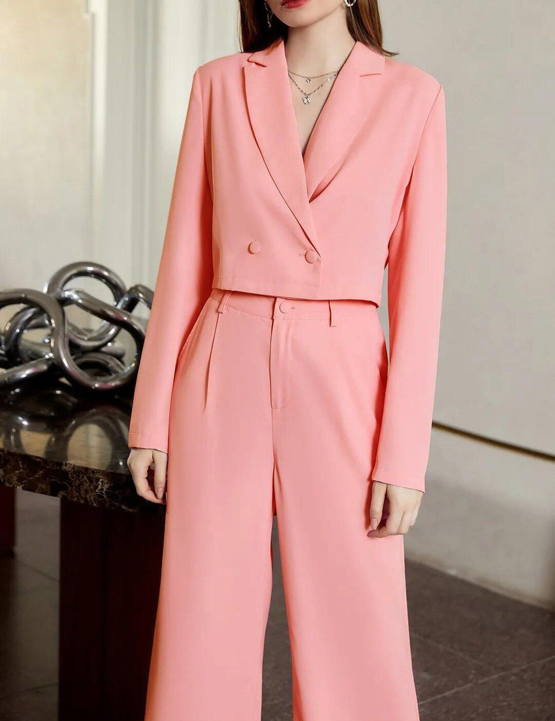 Kotty Shirt Collar Blazer Top & Trouser Co-Ords