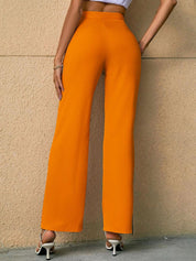 Kotty Women Relaxed Straight Fit High-Rise Easy Wash Trousers