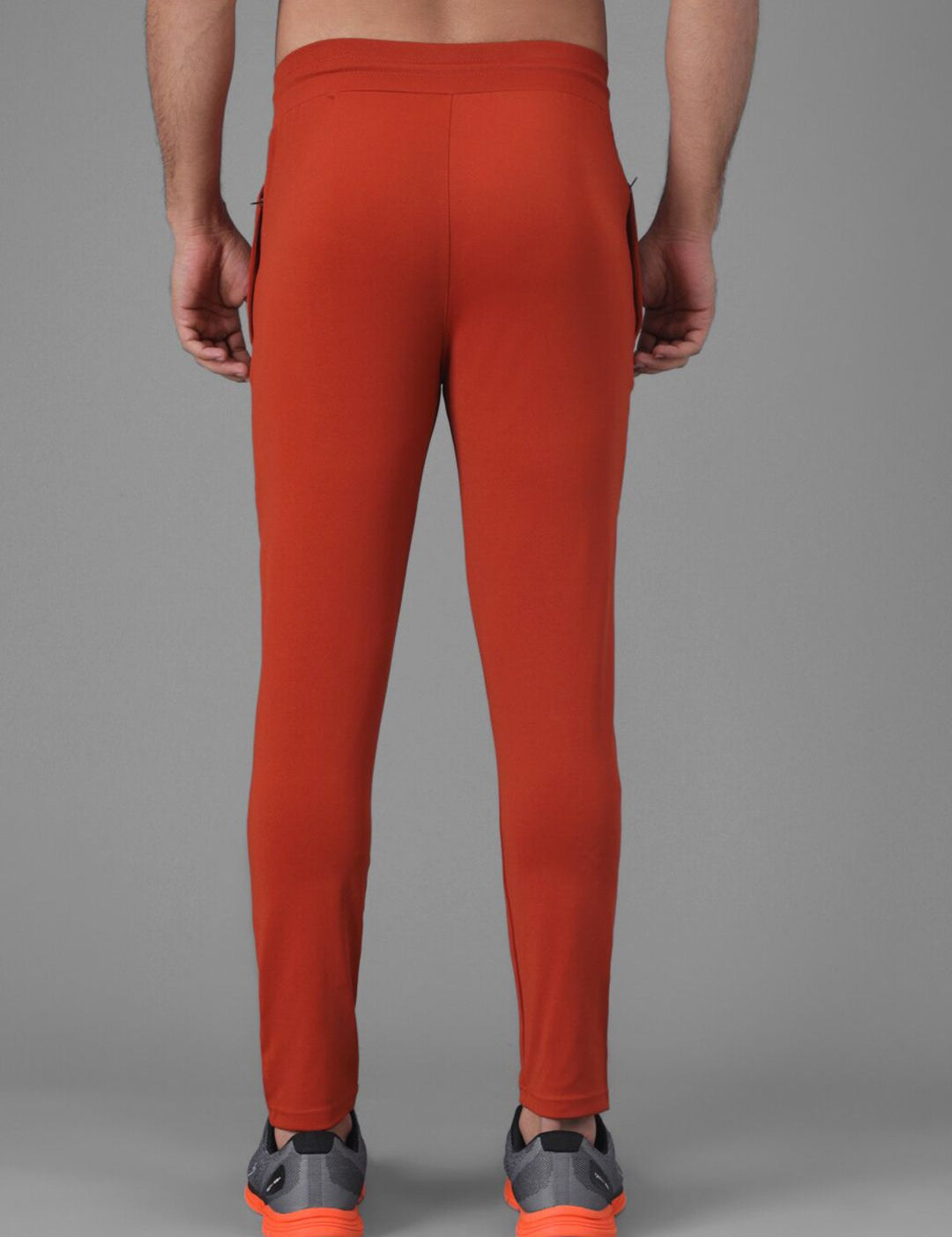 Kotty Men Orange & White Solid Track Pants