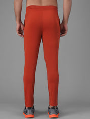 Kotty Men Orange & White Solid Track Pants