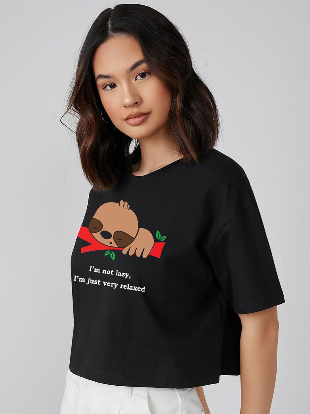 Kotty Typography Printed Oversized T-shirt