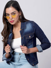 Kotty Women Washed Cotton Outdoor Denim Jacket 