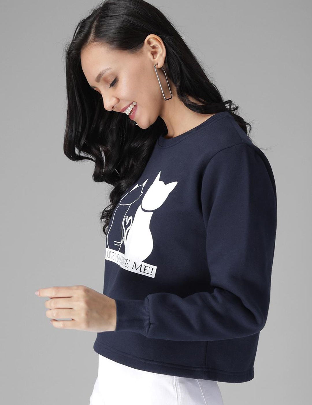 Kotty Women Blue Printed Sweatshirt