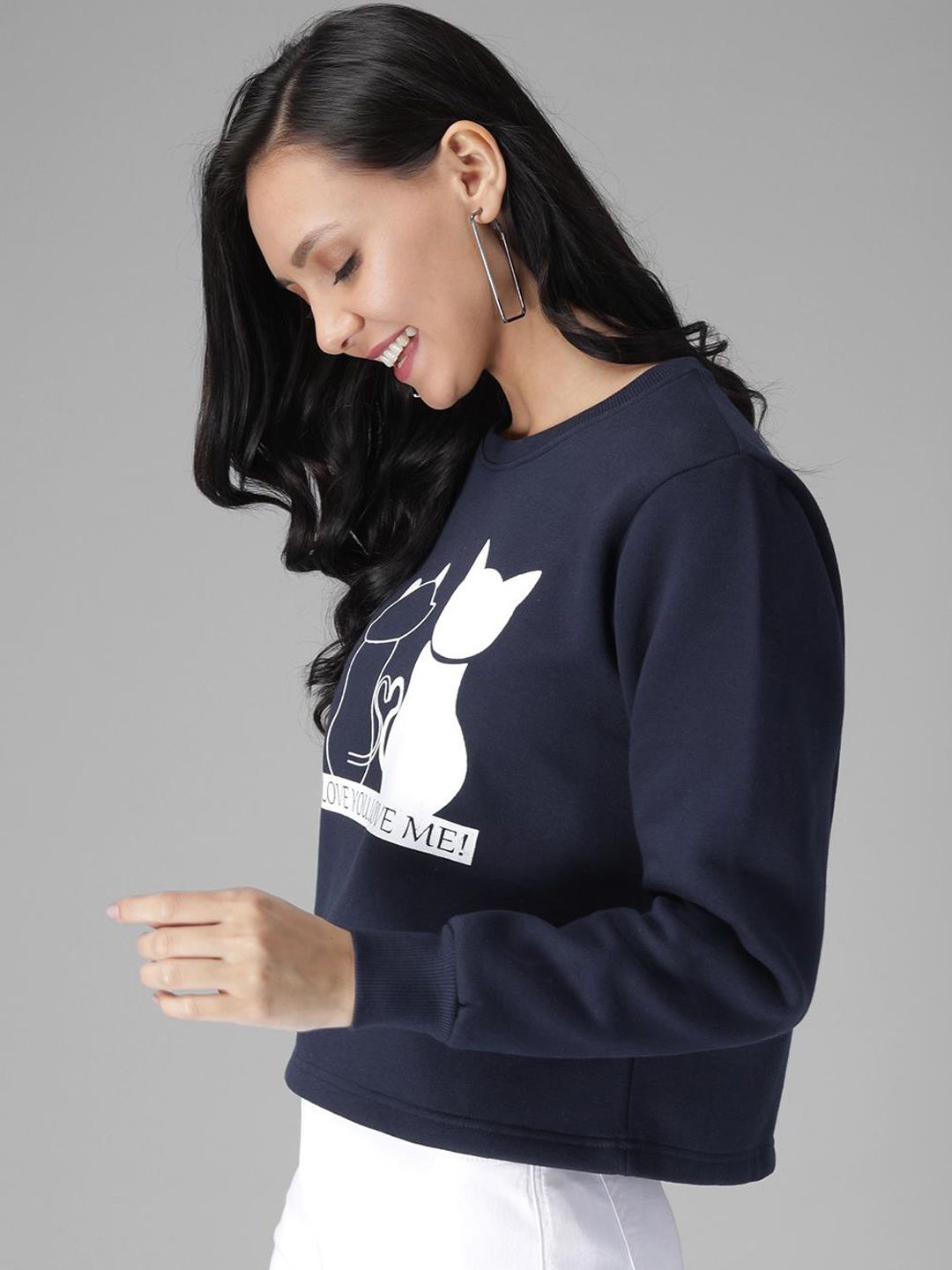 Kotty Women Blue Printed Sweatshirt