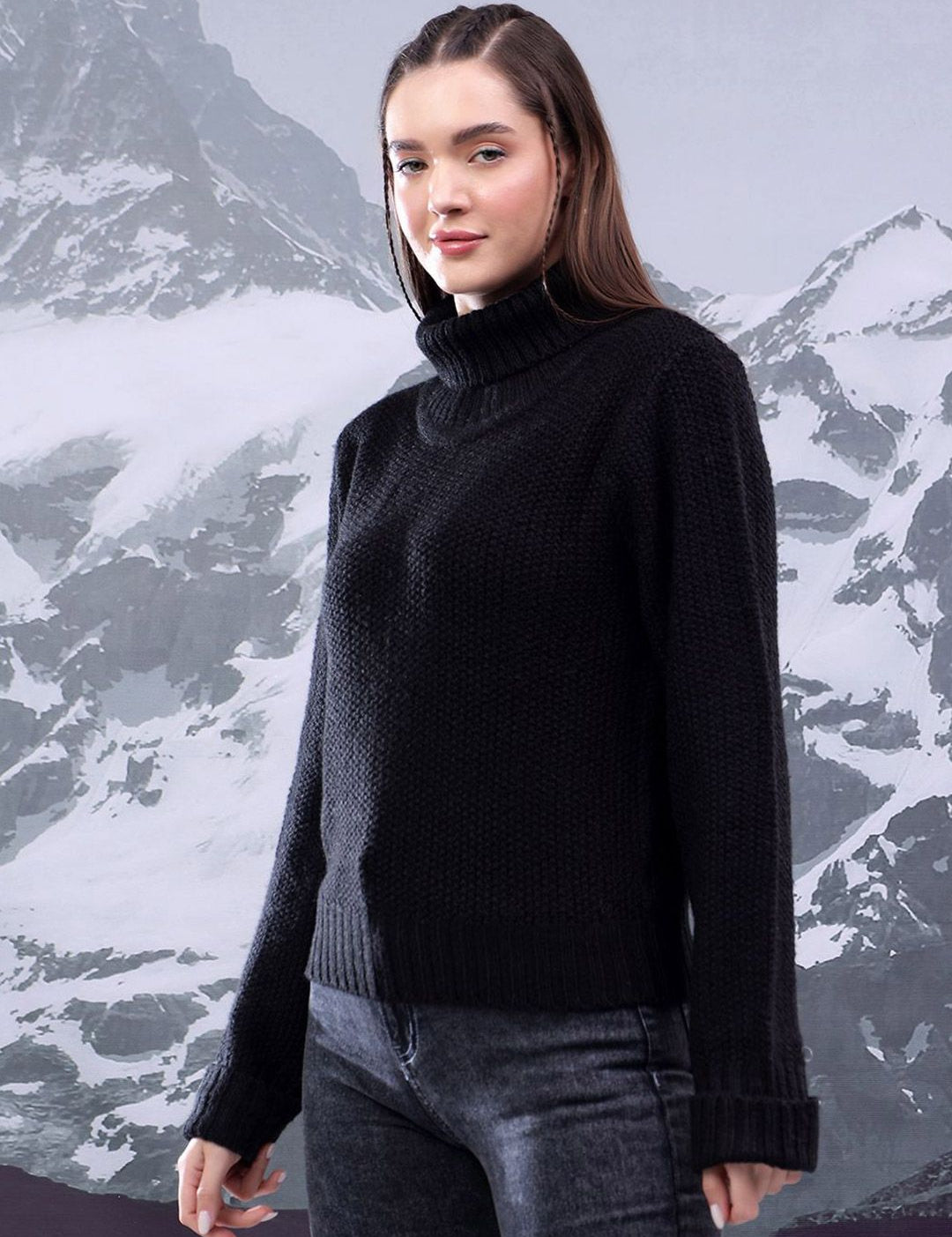 Kotty Women High Neck Pullover Sweater