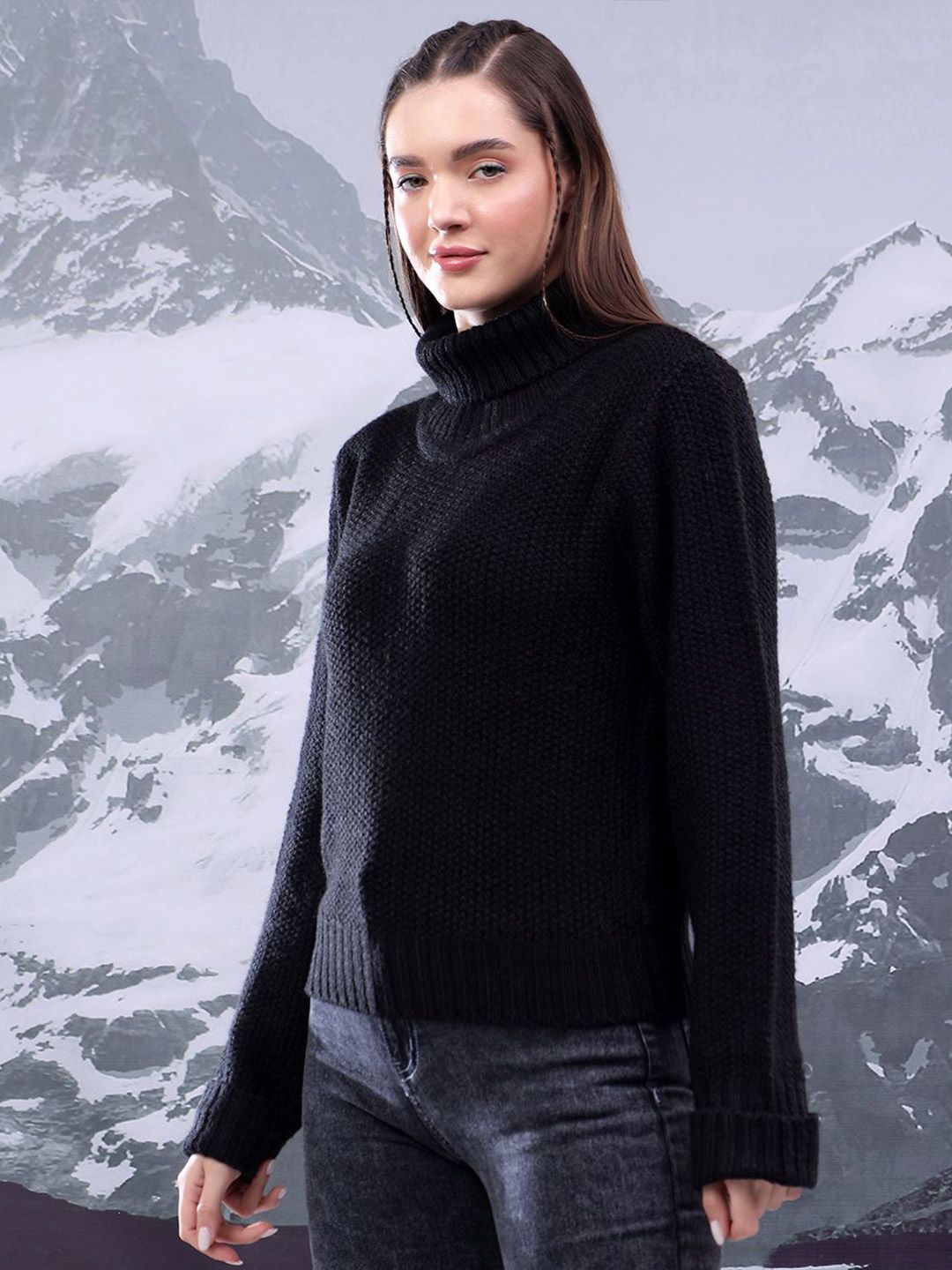 Kotty Women High Neck Pullover Sweater