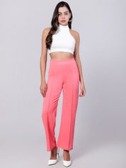 Kotty Women Relaxed Straight Fit High-Rise Easy Wash Trousers