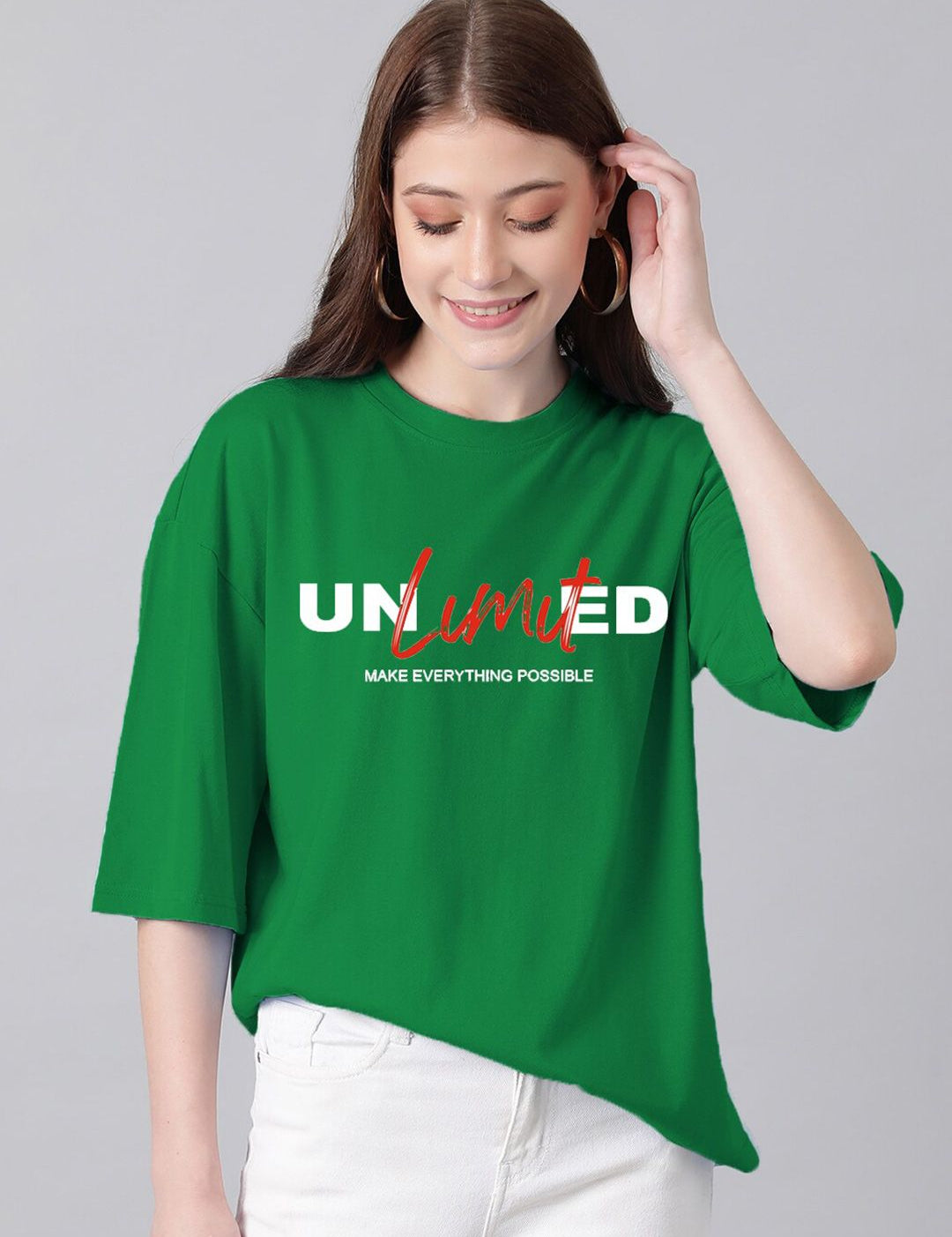 KOTTY Basics Typography Printed Oversized T-shirt