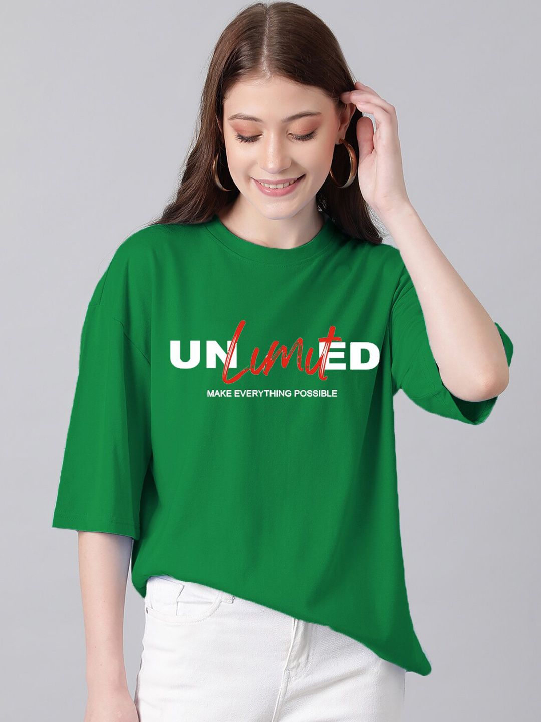 KOTTY Basics Typography Printed Oversized T-shirt