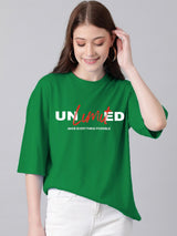KOTTY Basics Typography Printed Oversized T-shirt