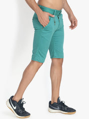 Kotty Men Turquoise Blue Solid Regular Fit Regular Shorts