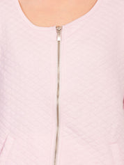 Kotty Women Pink Self Design Open Front Jacket