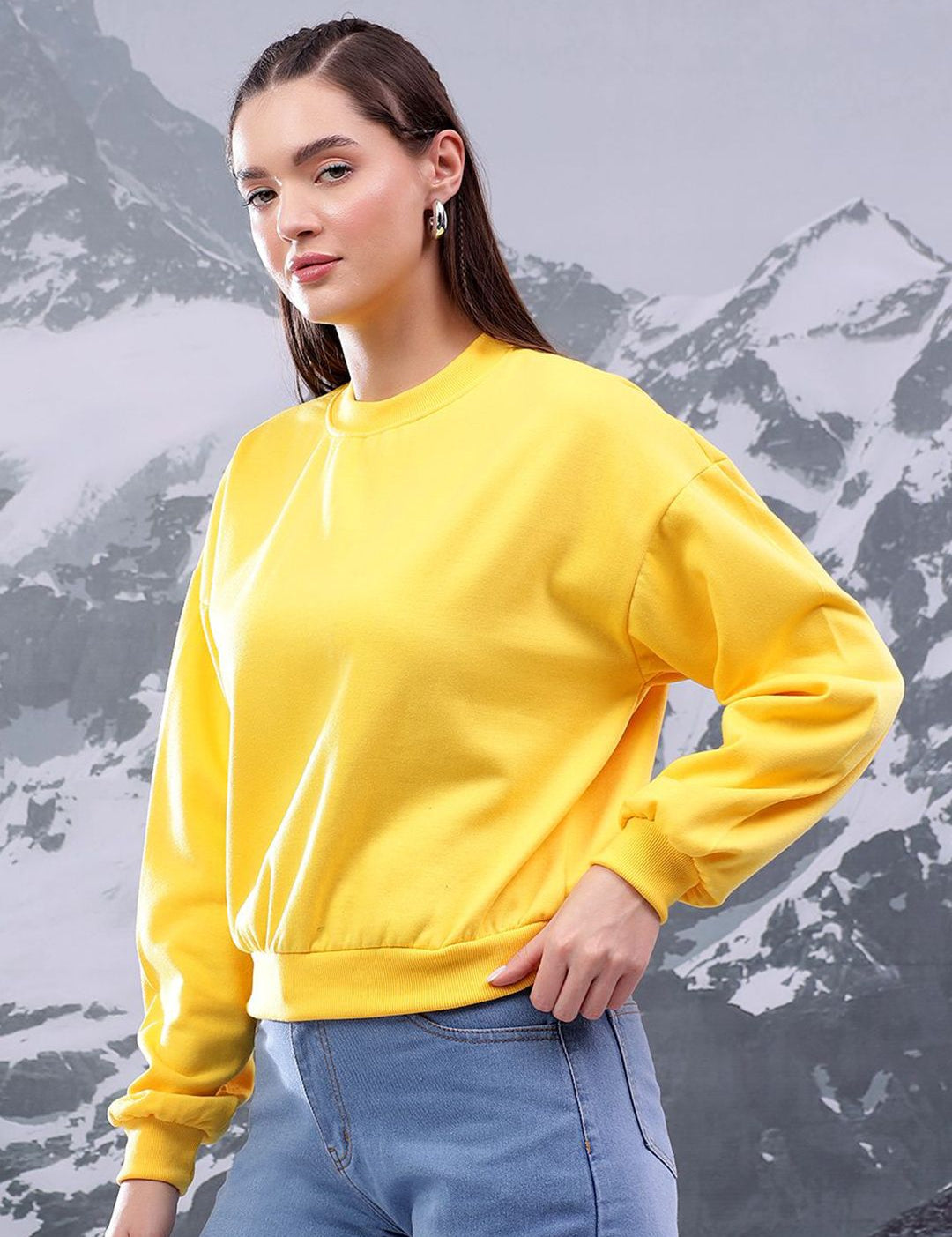 Kotty Women Long Sleeved Riibbed Sweatshirt